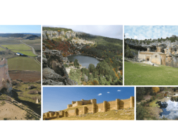 Castillo de Soria en paisaje rural, historia y turismo, patrimonio cultural, Castellazo, arquitectura medieval.