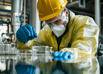 Ingeniero en laboratorio investigando en Soria, invierte en desarrollo tecnológico en la provincia.