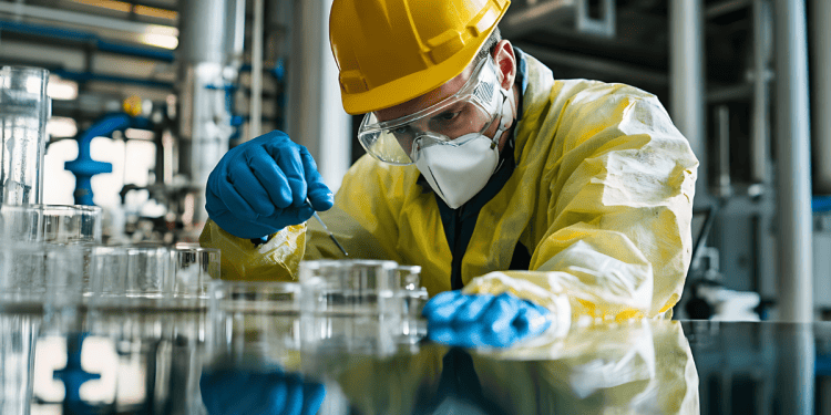 Ingeniero en laboratorio investigando en Soria, invierte en desarrollo tecnológico en la provincia.